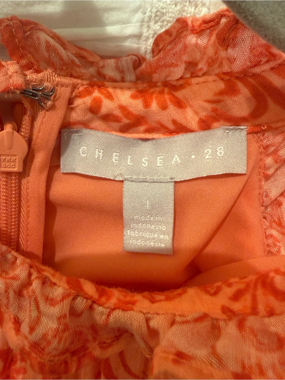 Chelsea28 Coral Orange Floral Halter Dress - Picture 2 of 2